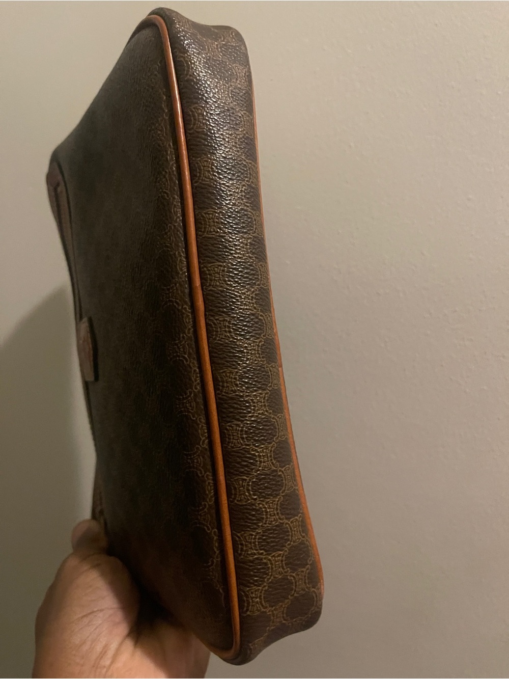 Authentic Vintage Celine Macadam Clutch Wristlet/ Zip closure & Front zip pocket - Picture 5 of 17